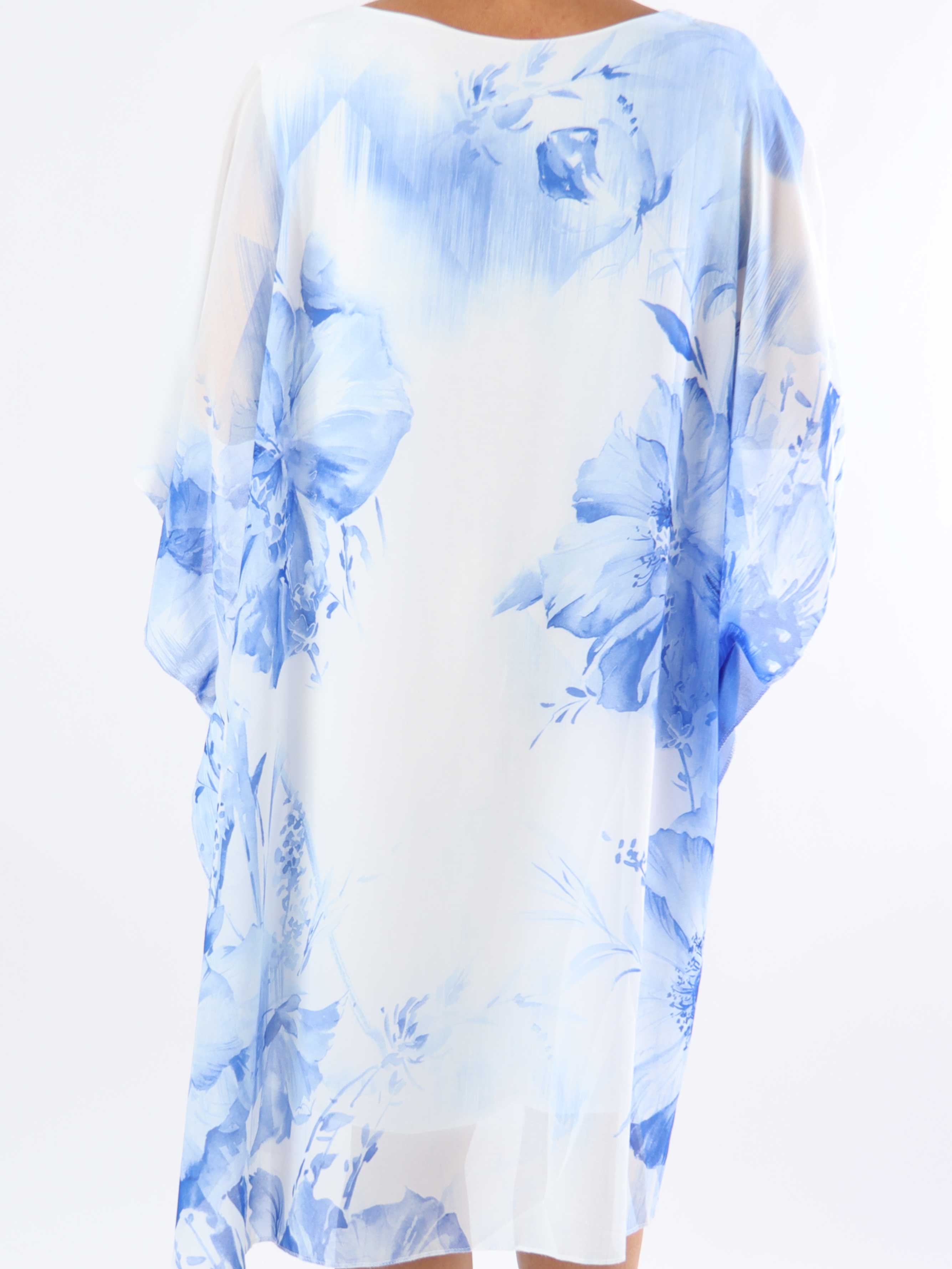 Senja - Plus size kjole i chiffon og underkjole i viskose